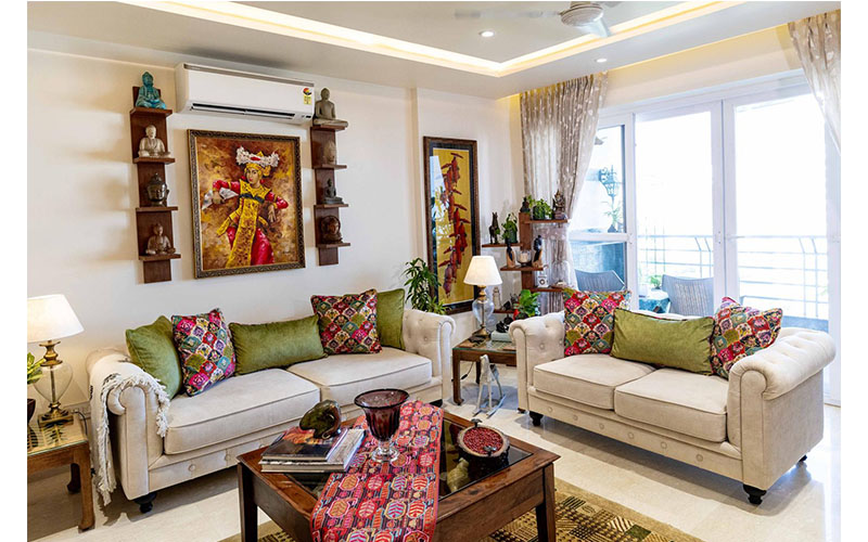 living room design by Shagun Singh at Parsvnath Exotica